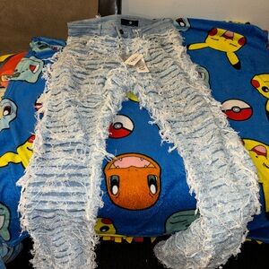 Men’s stacked jeans